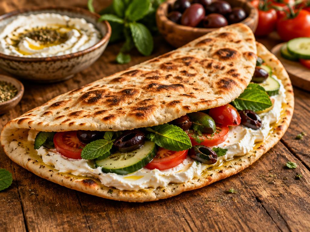 مشروحة لبنة مع خضار